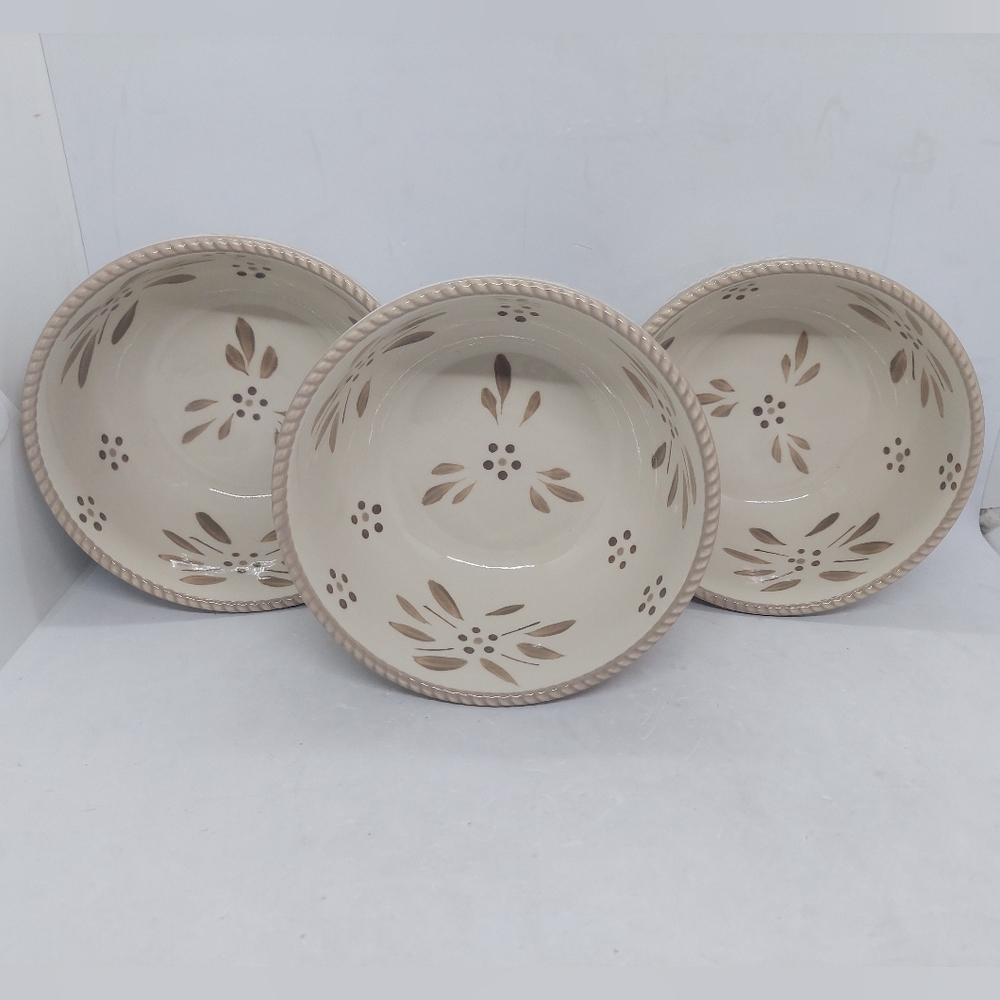 Temptations By Tara Old World Taupe Cereal Soup Bowls 18 Oz Set Of 3